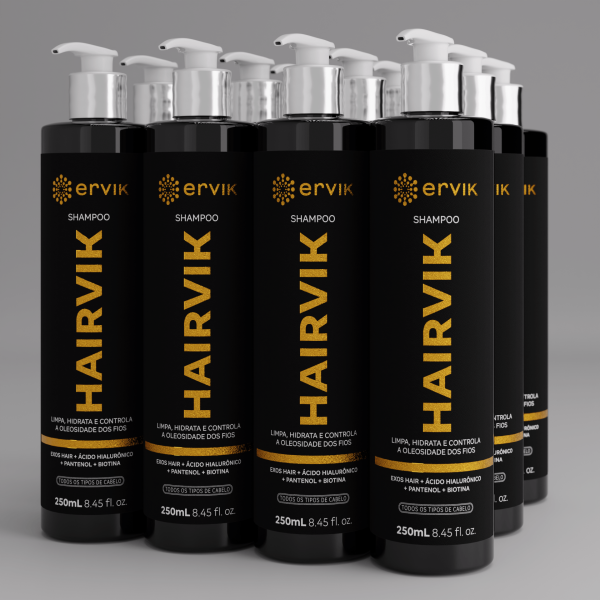 Kit Shampoo Hairvik Masculino - 12 Unidades