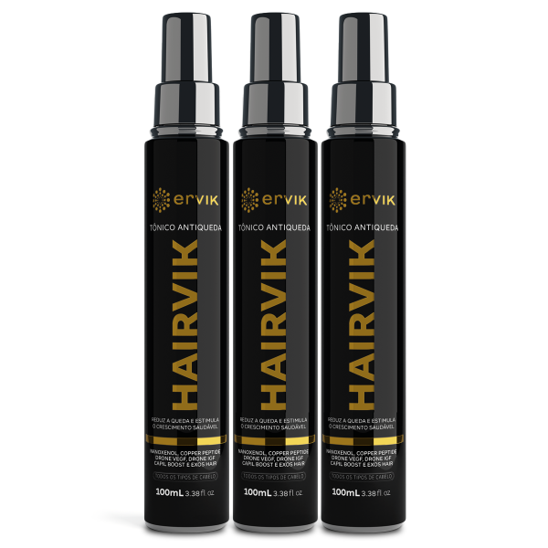 Kit Tônico Capilar Hairvik Masculino - 3 Unidades